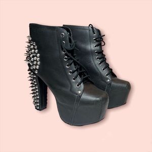 Jeffrey Campbell Lita spiked heels Black size 8.5 with replacement spikes w/ box